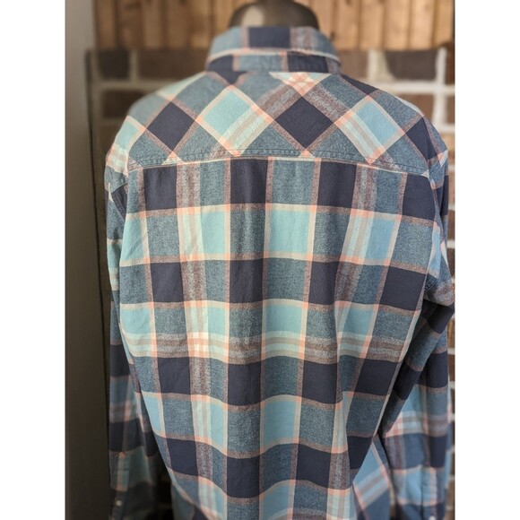 QUIKSILVER Plaid Flannel Shirt Men's XL Blue Pink Navy 90s Skate Grunge Y2k Surf - Picture 5 of 10